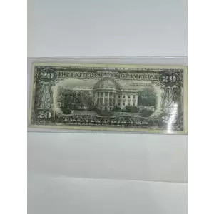 $20 1977 blue-Green seal. Small Size $20 Federal Reserve Notes 2072-B