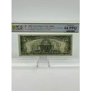 $5 1988-A.  Small Size $5 Federal Reserve Notes 1980-F